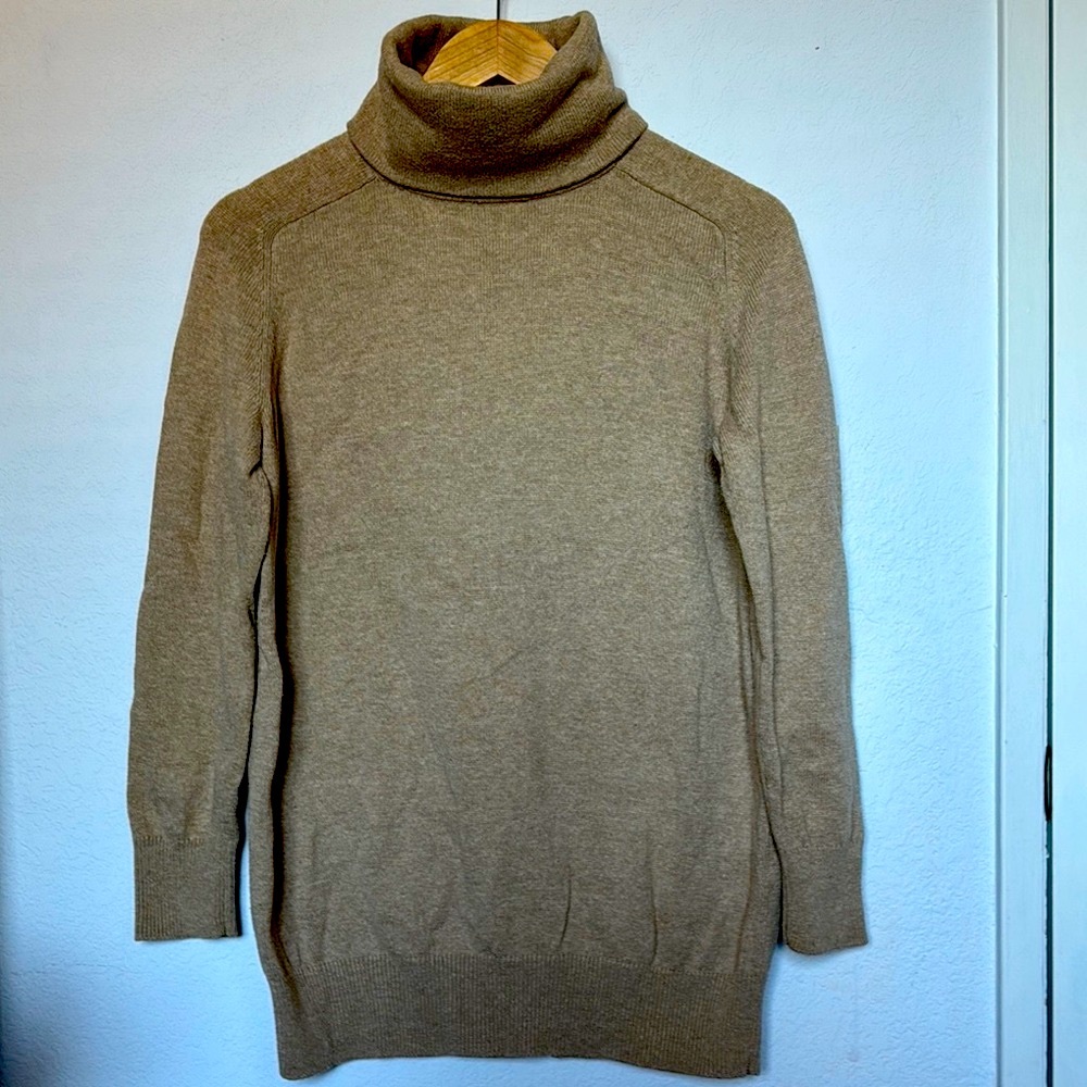 Lands' End Beige Turtleneck Sweater